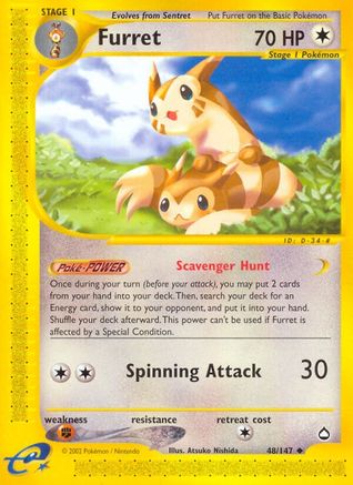 Furret 048/147 - Aquapolis Reverse Holofoil