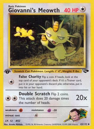 Giovanni's Meowth 043/132 - Gym Challenge 1st Edition
