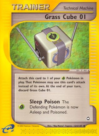 Grass Cube 124/147 - Aquapolis Reverse Holofoil