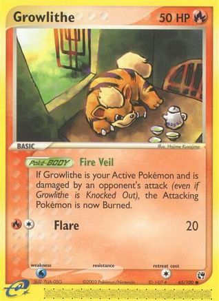 Growlithe 065/100 - Sandstorm Reverse Holofoil