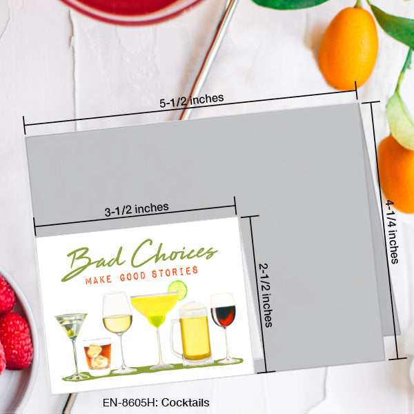 Cocktails, Greeting Card (#8605H)