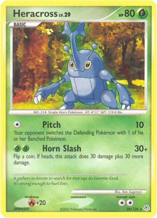 Heracross 028/130 - Diamond and Pearl Reverse Holofoil