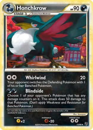 Honchkrow 015/90 - Undaunted Reverse Holofoil