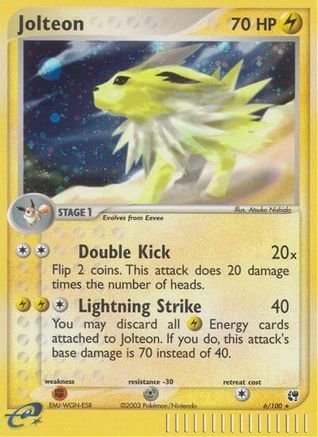 Jolteon 006/100 - Sandstorm Reverse Holofoil
