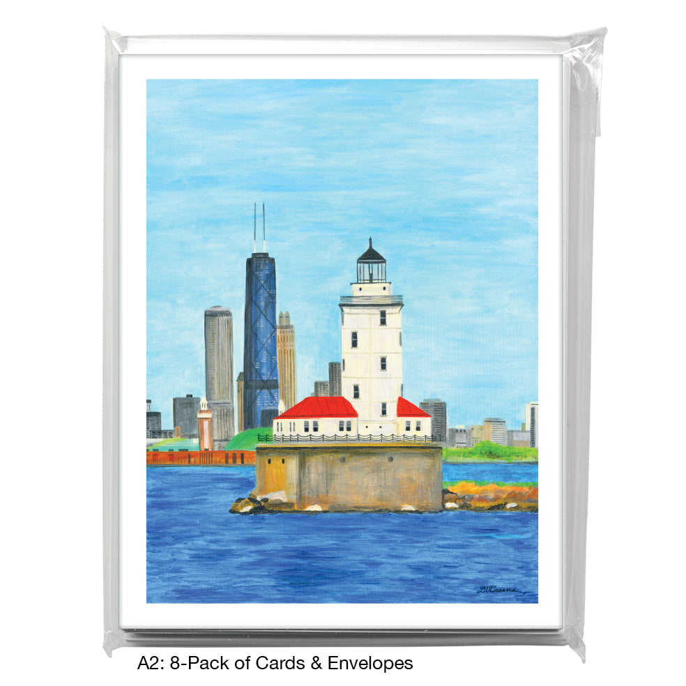 Lighthouse, Chicago, Greeting Card (#8640A)