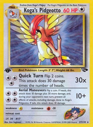 Koga's Pidgeotto 027/132 - Gym Challenge 1st Edition