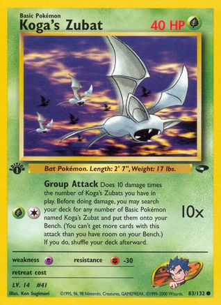 Koga's Zubat 083/132 - Gym Challenge 1st Edition