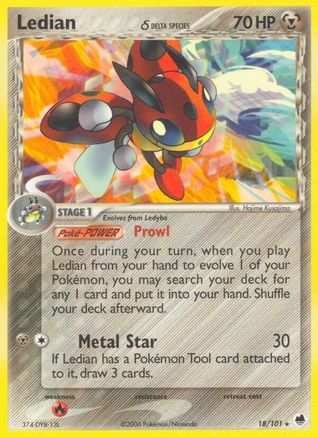Ledian (Delta Species) 018/101 - Dragon Frontiers Reverse Holofoil