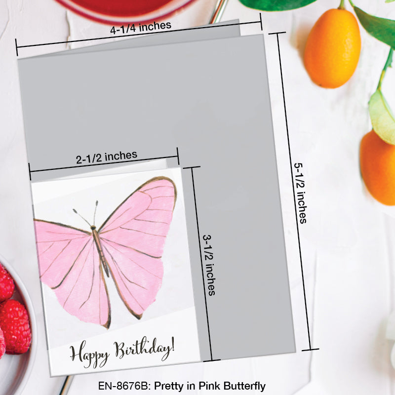 Pretty in Pink Butterfly, Greeting Card (#8676B)