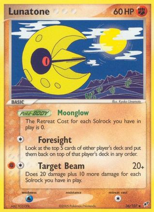 Lunatone 036/107 - Deoxys Reverse Holofoil