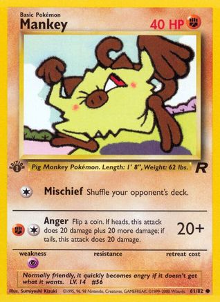 Mankey 061/82 - Team Rocket 1st Edition