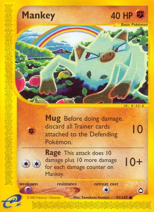 Mankey 092/147 - Aquapolis Reverse Holofoil