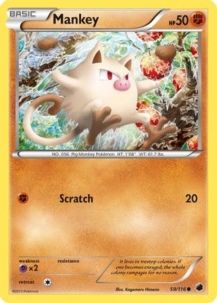 Mankey 059/116 - Plasma Freeze Reverse Holofoil