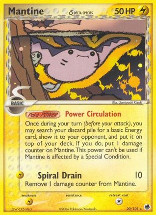 Mantine (Delta Species) 020/101 - Dragon Frontiers Reverse Holofoil