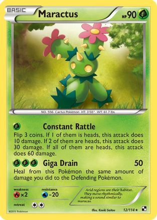 Maractus 012/114 - Black and White Reverse Holofoil