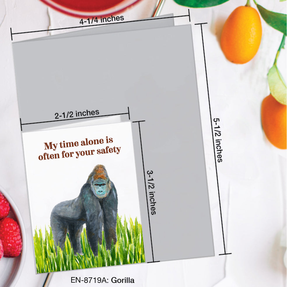 Gorilla, Greeting Card (#8719A)