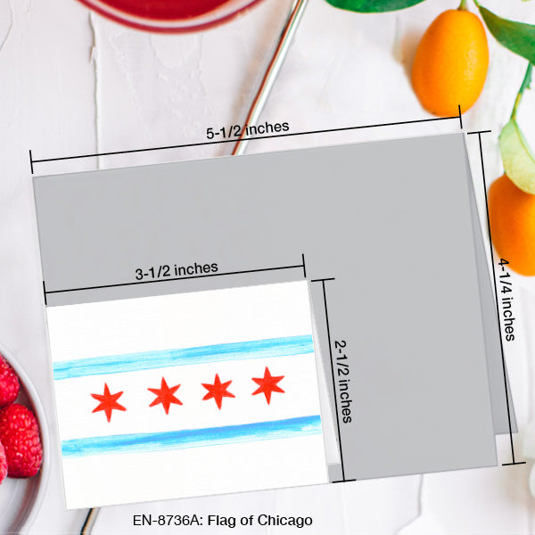Flag of Chicago, Greeting Card (#8736A)