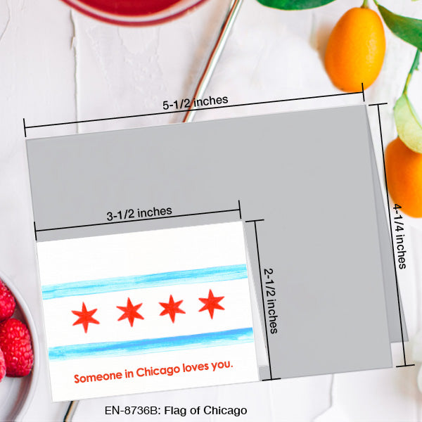 Flag of Chicago, Greeting Card (#8736B)