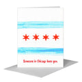 Flag of Chicago, Greeting Card (#8736BA)