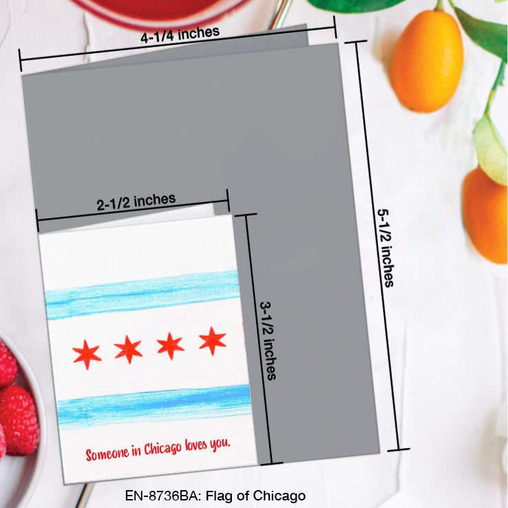 Flag of Chicago, Greeting Card (#8736BA)