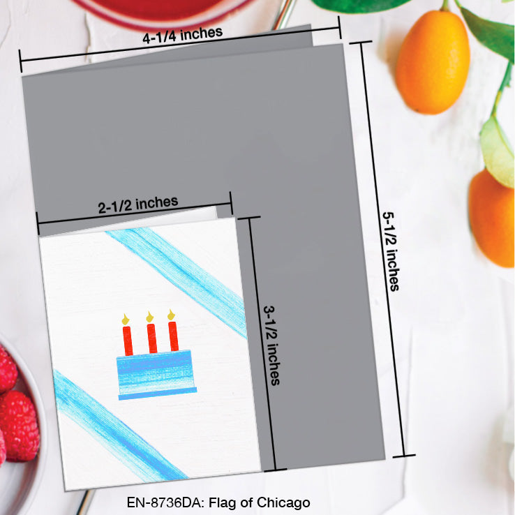 Flag of Chicago, Greeting Card (#8736DA)
