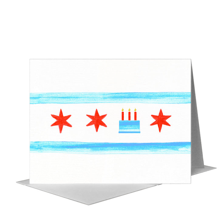 Flag of Chicago, Greeting Card (#8736D)