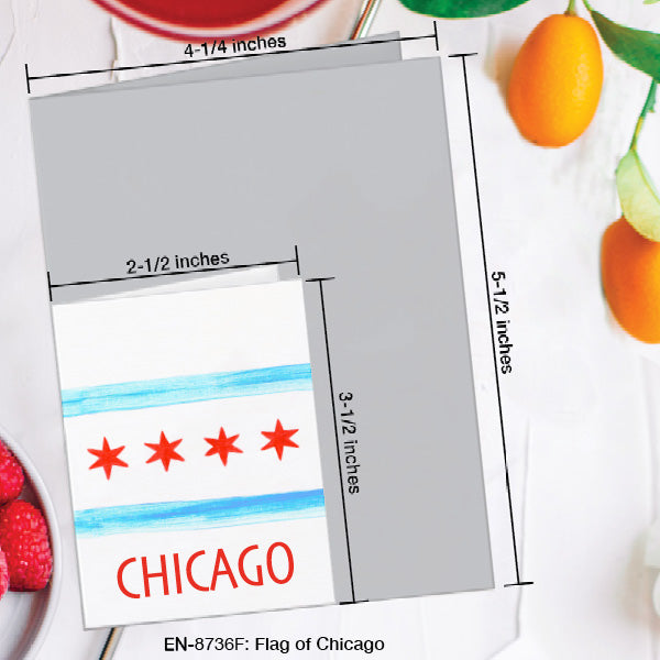 Flag of Chicago, Greeting Card (#8736F)