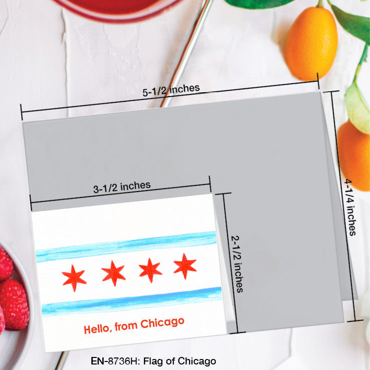 Flag of Chicago, Greeting Card (#8736H)
