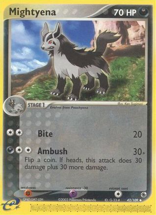 Mightyena 042/109 - Ruby and Sapphire Reverse Holofoil