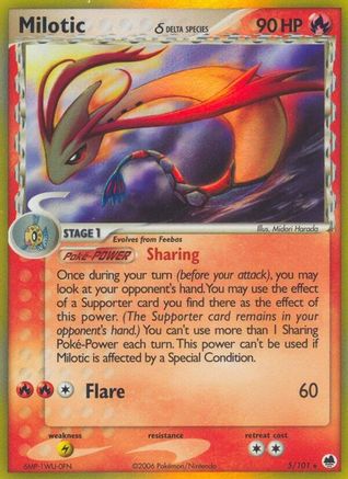 Milotic (Delta Species) 005/101 - Dragon Frontiers Reverse Holofoil
