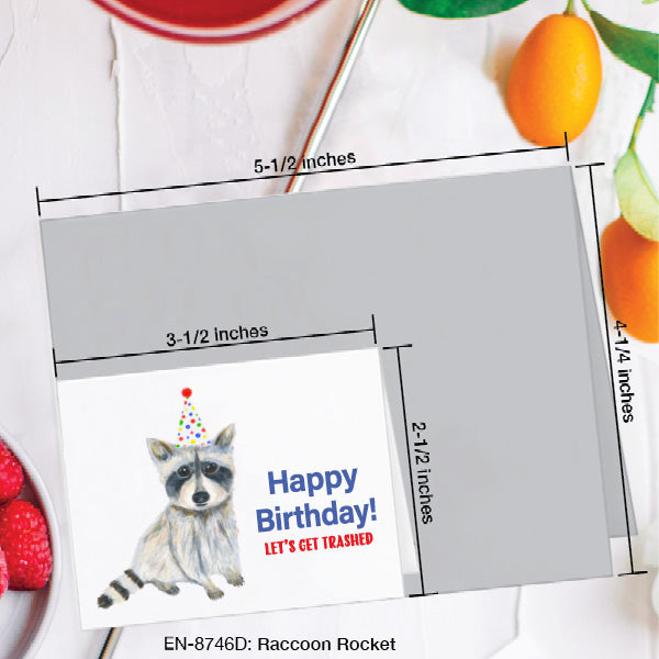 Raccoon Rocket, Greeting Card (#8746D)