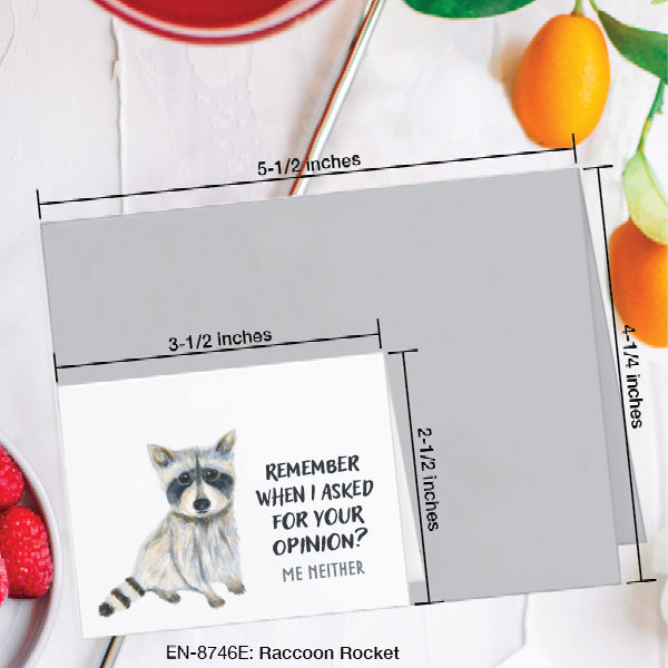Raccoon Rocket, Greeting Card (#8746E)
