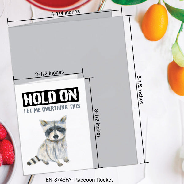 Raccoon Rocket, Greeting Card (#8746FA)