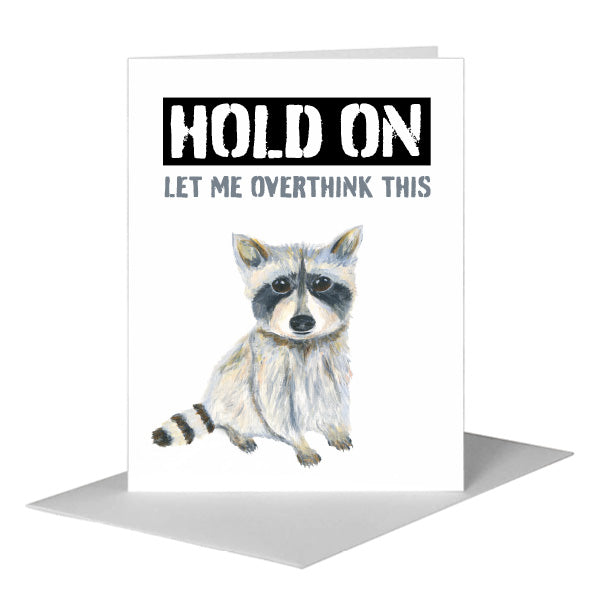 Raccoon Rocket, Greeting Card (#8746FA)