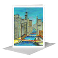 Night Bridges, Chicago, Greeting Card (#8752A)