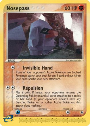 Nosepass 018/109 - Ruby and Sapphire Reverse Holofoil