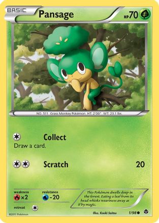 Pansage 001/98 - Emerging Powers Reverse Holofoil