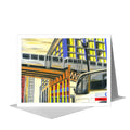 Bus Under Tracks, Chicago, Greeting Card (#7281A)
