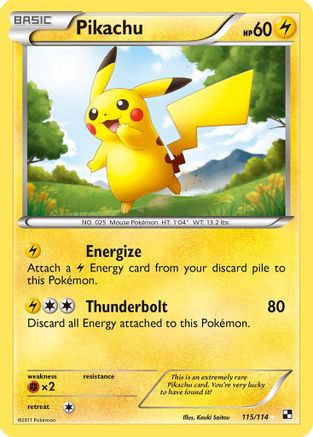 Pikachu 115/114 - Black and White Holofoil