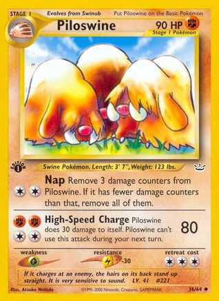 Piloswine 036/64 - Neo Revelation 1st Edition