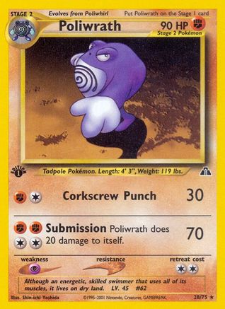 Poliwrath 028/75 - Neo Discovery 1st Edition
