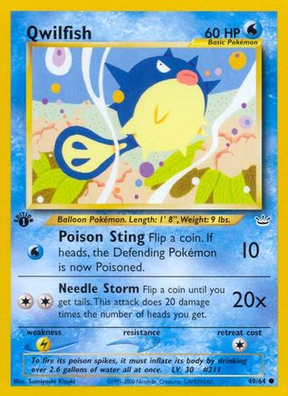 Qwilfish 049/64 - Neo Revelation 1st Edition