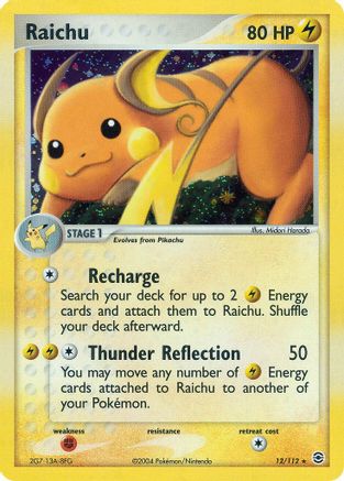 Raichu 012/112 - FireRed & LeafGreen Reverse Holofoil