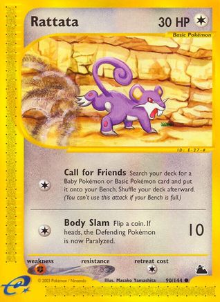Rattata 090/144 - Skyridge Reverse Holofoil