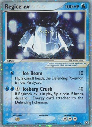 Regice ex 098/106 - Emerald Holofoil