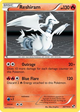 Reshiram 026/114 - Black and White Holofoil