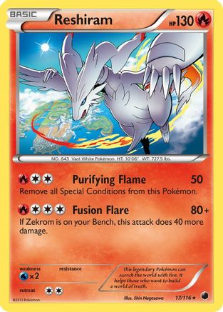 Reshiram 017/116 - Plasma Freeze Reverse Holofoil