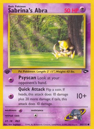 Sabrina's Abra 094/132 - Gym Challenge 1st Edition