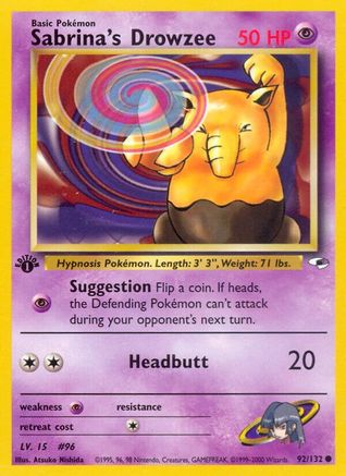 Sabrina's Drowzee 092/132 - Gym Heroes 1st Edition