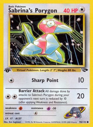 Sabrina's Porygon 098/132 - Gym Challenge 1st Edition